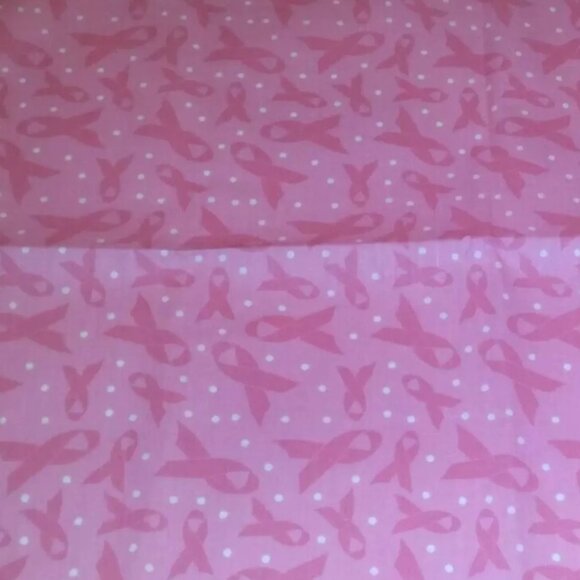 Set of 2 Breast Cancer Awareness Bandannas Pink Square Scarf with Pink Ribbons - Picture 2 of 3